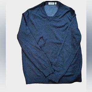 Calvin Klein Men's V-Neck Sweater in Dark Gray